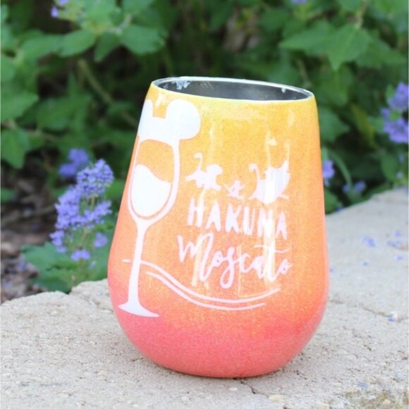 12 Oz Stainless Steel Custom Designed Stemless Wine Tumbler-Sunset Ombre Glitter - Picture 6 of 6
